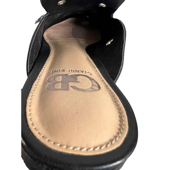 Gianni Bini Black Leather Studded Slip-On Mules Size 6M - Picture 5 of 6
